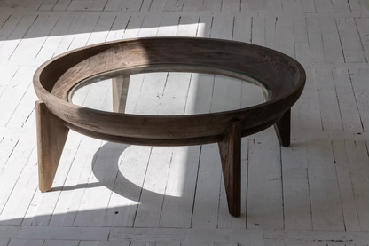 Natural Furniture Glass Round Coffee Table