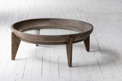 Natural Furniture Glass Round Coffee Table