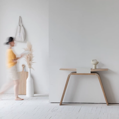 Oak Wood Side Table Console Table