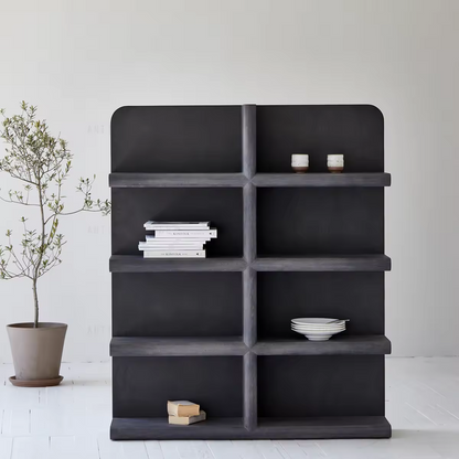 Black Vintage Oak Bookshelf Display Shelves