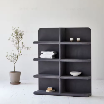 Black Vintage Oak Bookshelf Display Shelves