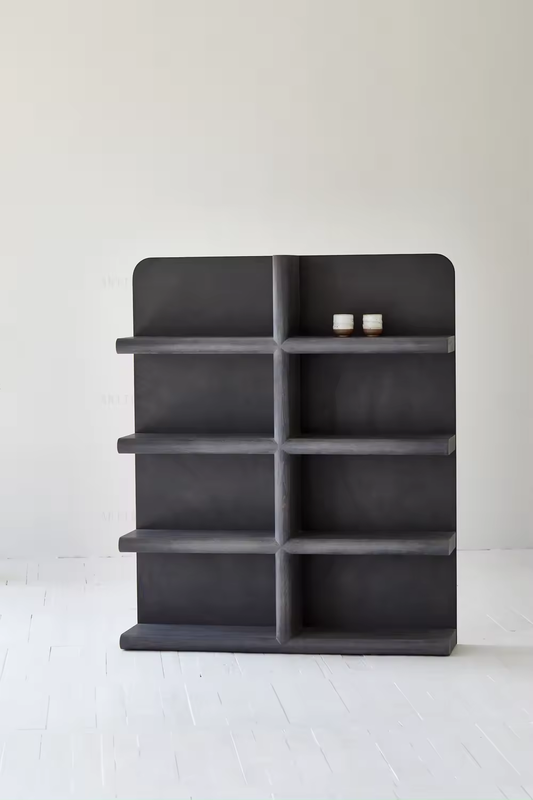 Black Vintage Oak Bookshelf Display Shelves