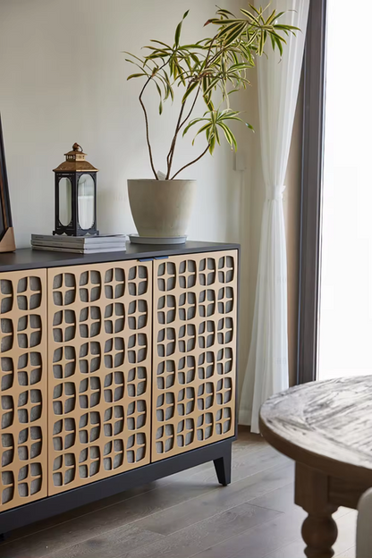 Solid Wood Vintage Sideboard Kitchen Cabinet