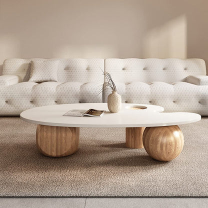 Three-Poster Solid Wood Coffee Table