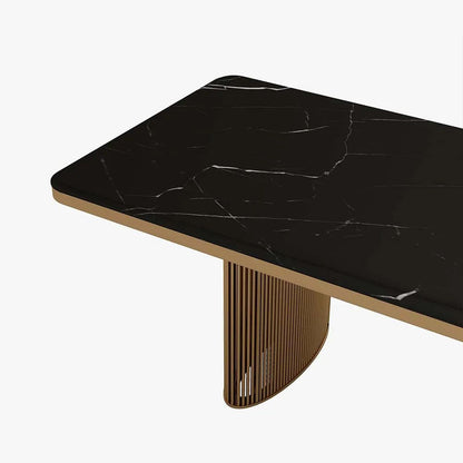 Black Faux Marble Dining Table